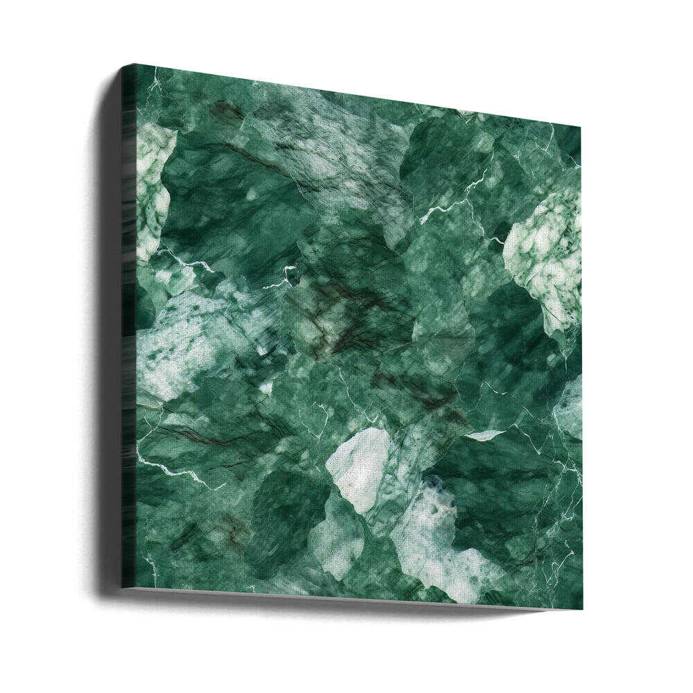 Abstract Green Marble - Square Stretched Canvas, Poster or Fine Art Print - I Heart Wall Art - Poster Print, Canvas Print or Framed Art Print