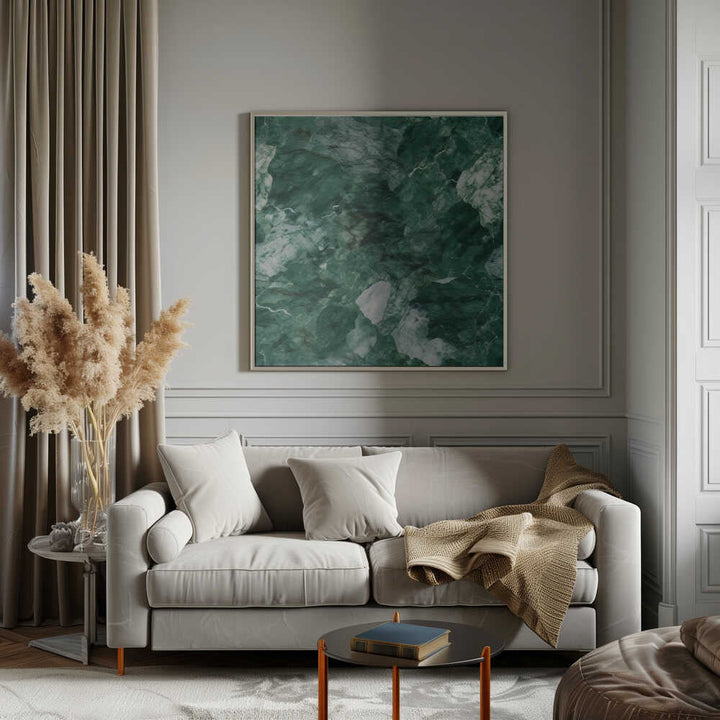 Abstract Green Marble - Square Stretched Canvas, Poster or Fine Art Print - I Heart Wall Art - Poster Print, Canvas Print or Framed Art Print