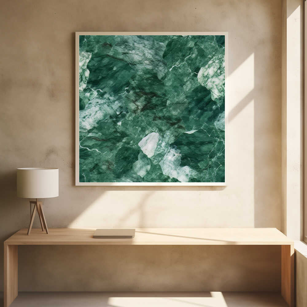 Abstract Green Marble - Square Stretched Canvas, Poster or Fine Art Print - I Heart Wall Art - Poster Print, Canvas Print or Framed Art Print