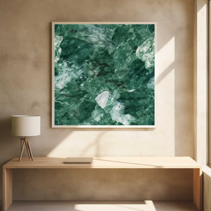 Abstract Green Marble - Square Stretched Canvas, Poster or Fine Art Print - I Heart Wall Art - Poster Print, Canvas Print or Framed Art Print