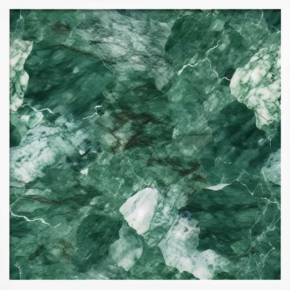 Abstract Green Marble - Square Stretched Canvas, Poster or Fine Art Print - I Heart Wall Art - Poster Print, Canvas Print or Framed Art Print