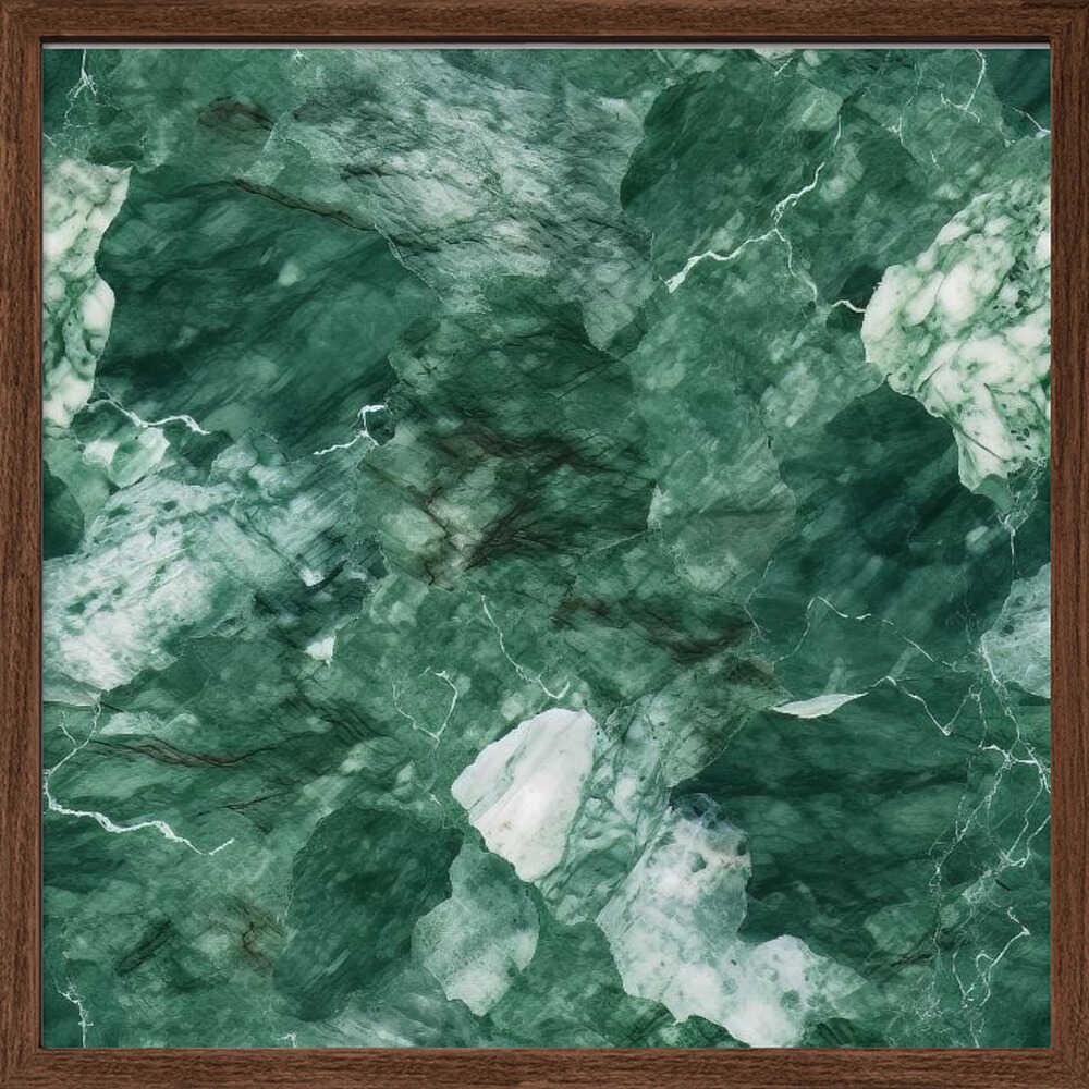 Abstract Green Marble - Square Stretched Canvas, Poster or Fine Art Print - I Heart Wall Art - Poster Print, Canvas Print or Framed Art Print