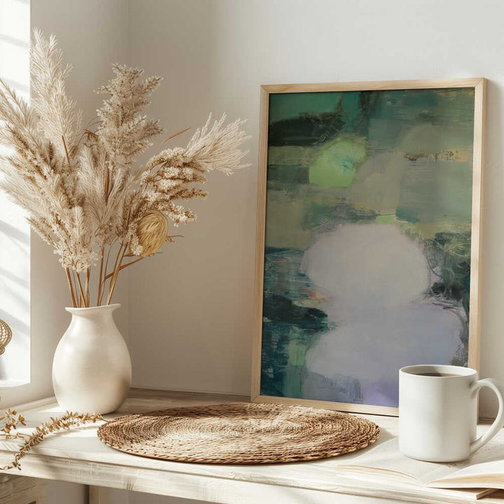 Abstract Green Serenity - Stretched Canvas Poster or Fine Art Print