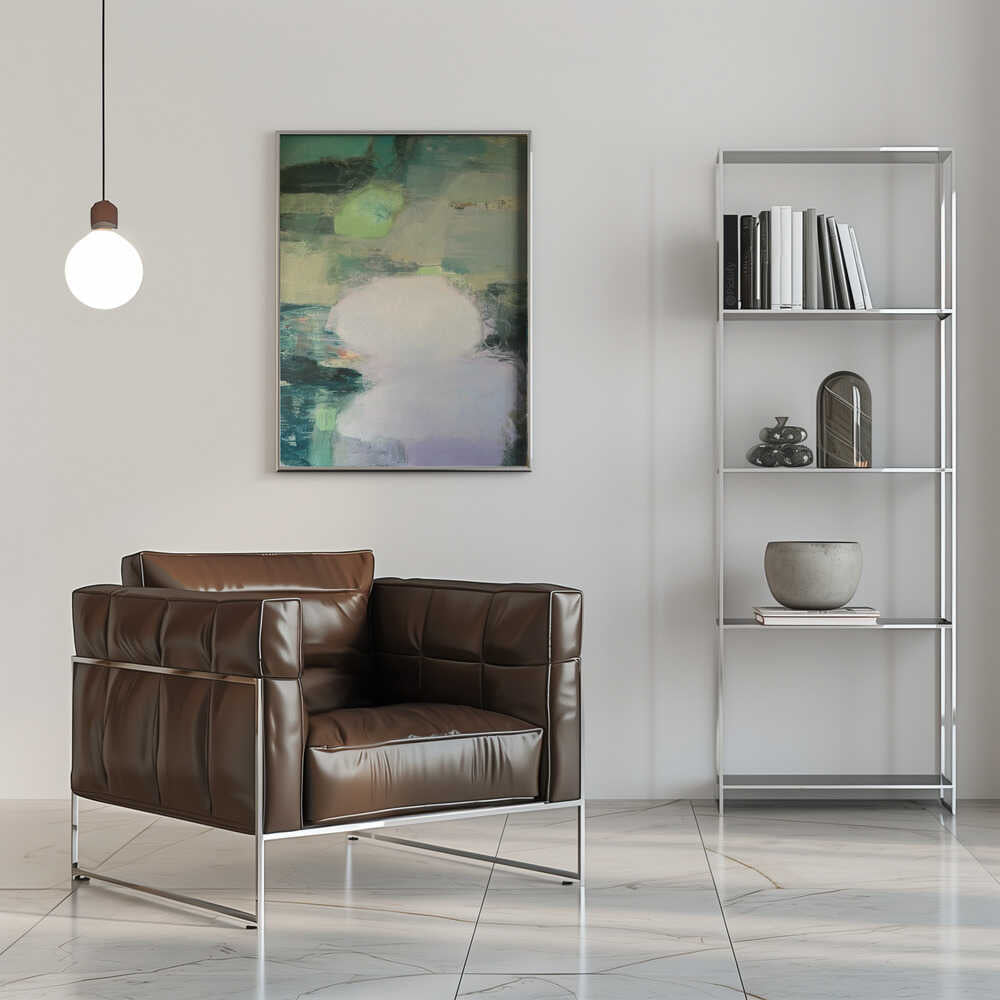 Abstract Green Serenity - Stretched Canvas Poster or Fine Art Print