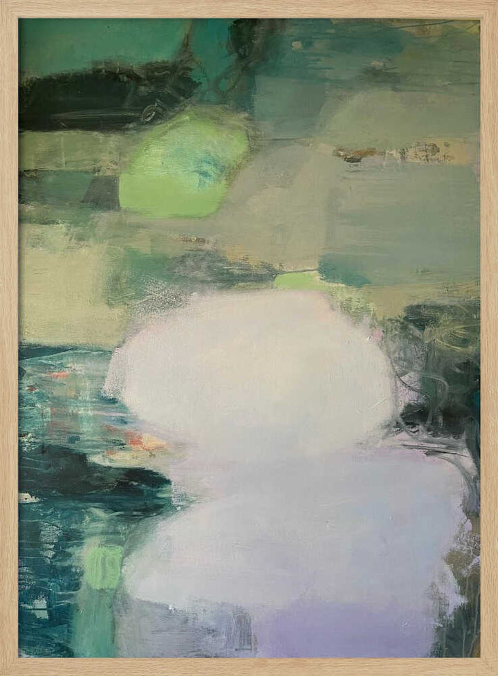 Abstract Green Serenity - Stretched Canvas Poster or Fine Art Print
