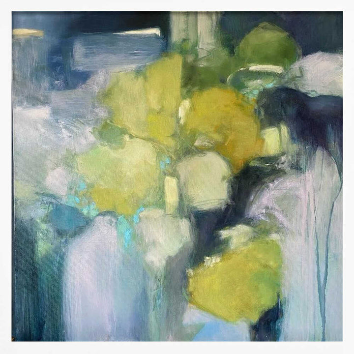 Abstract Green Shapes - Square Stretched Canvas Poster or Fine Art Print