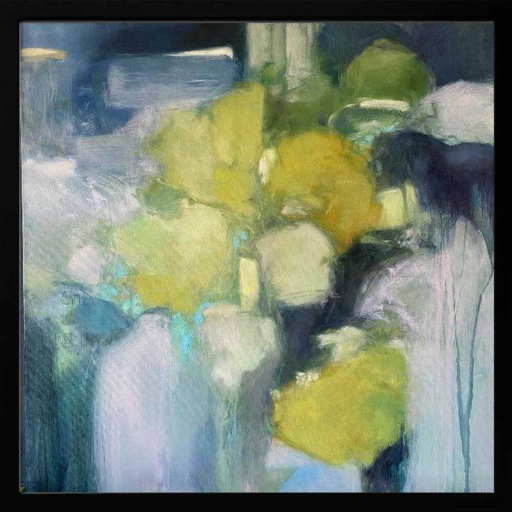 Abstract Green Shapes - Square Stretched Canvas Poster or Fine Art Print