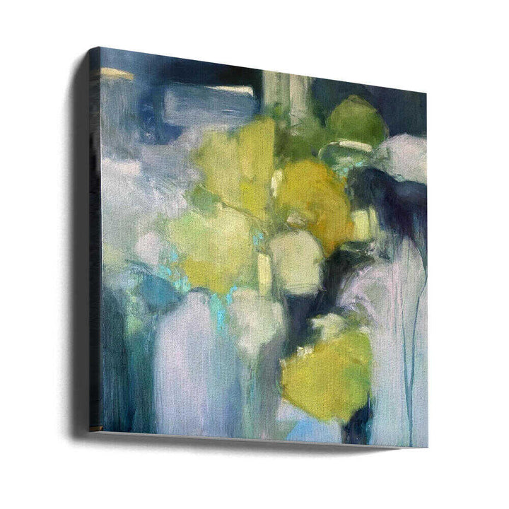 Abstract Green Shapes - Square Stretched Canvas Poster or Fine Art Print