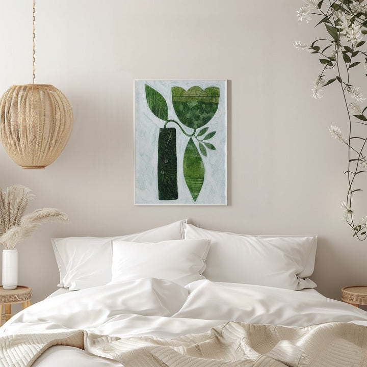 Abstract Green Tulip - Stretched Canvas, Poster or Fine Art Print - I Heart Wall Art - Poster Print, Canvas Print or Framed Art Print