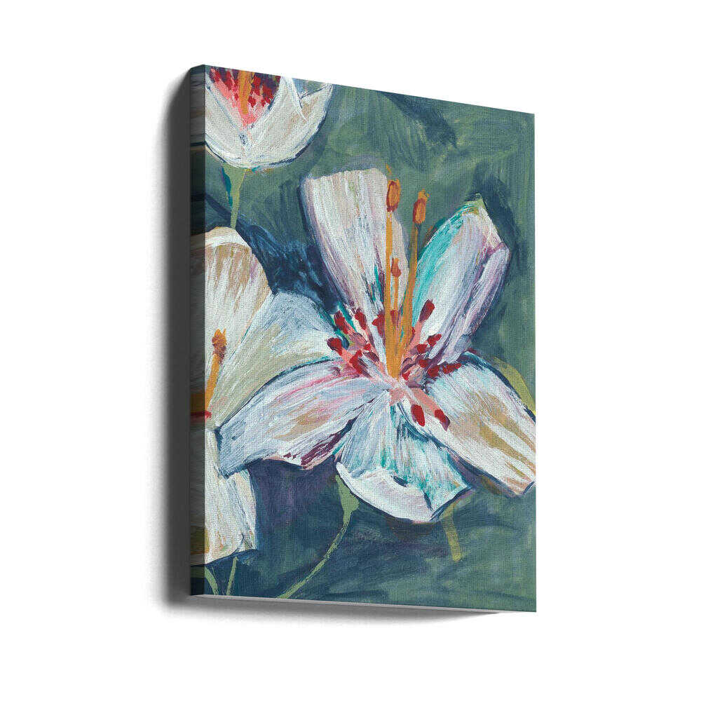 Abstract Hand painted Lily by Alyssa Hamilton Art - Stretched Canvas, Poster or Fine Art Print - I Heart Wall Art - Poster Print, Canvas Print or Framed Art Print