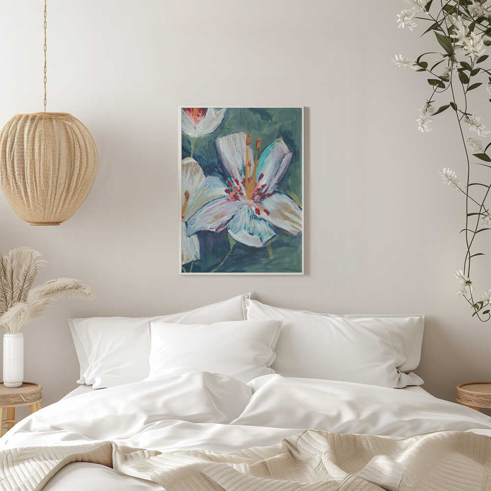 Abstract Hand painted Lily by Alyssa Hamilton Art - Stretched Canvas, Poster or Fine Art Print - I Heart Wall Art - Poster Print, Canvas Print or Framed Art Print