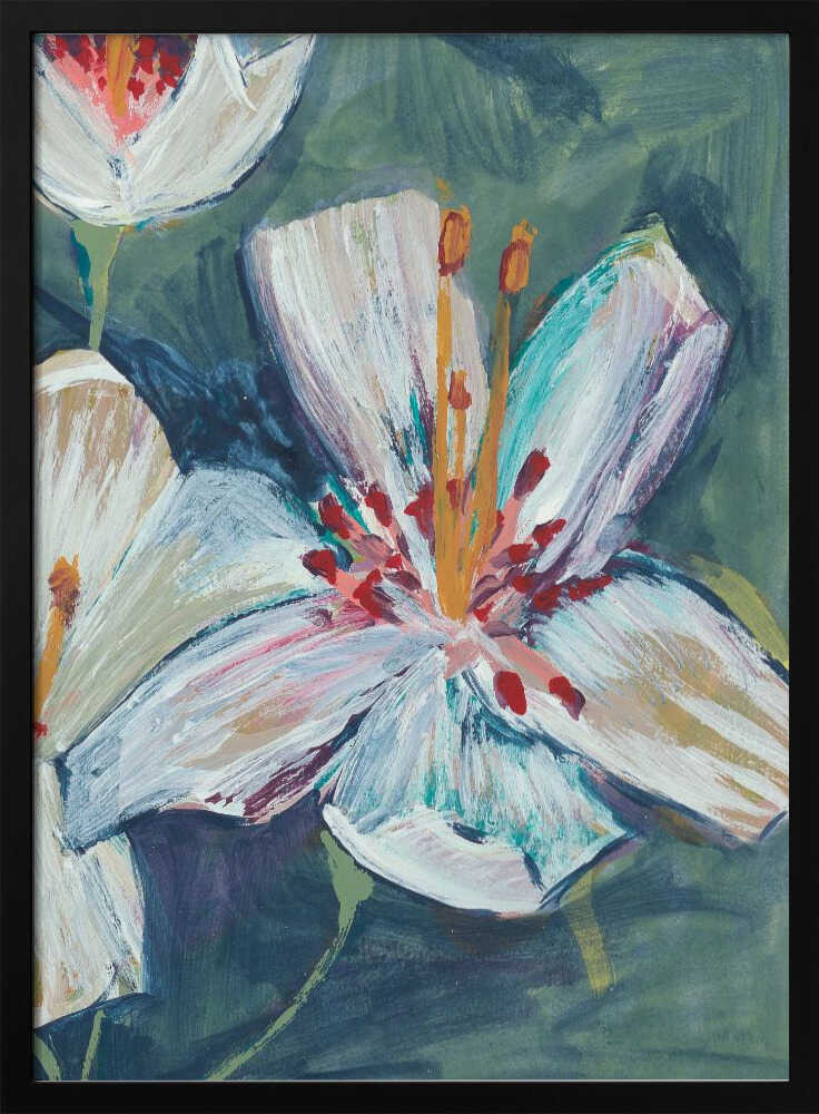 Abstract Hand painted Lily by Alyssa Hamilton Art - Stretched Canvas, Poster or Fine Art Print - I Heart Wall Art - Poster Print, Canvas Print or Framed Art Print