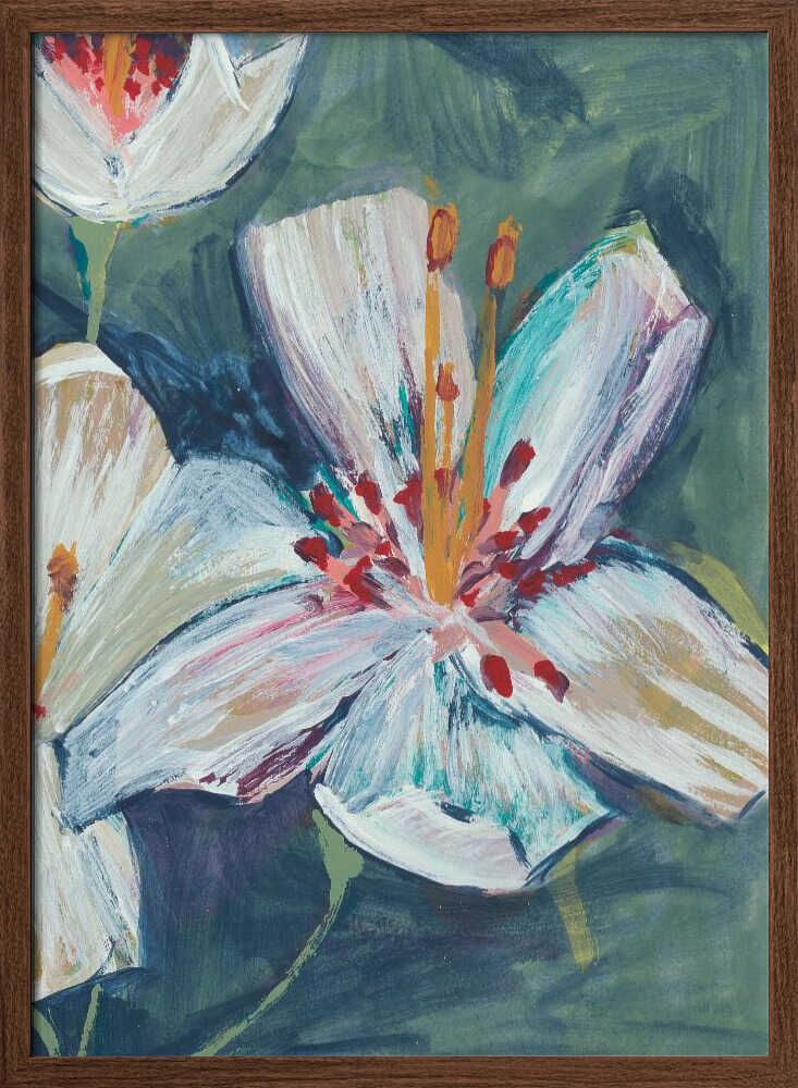 Abstract Hand painted Lily by Alyssa Hamilton Art - Stretched Canvas, Poster or Fine Art Print - I Heart Wall Art - Poster Print, Canvas Print or Framed Art Print
