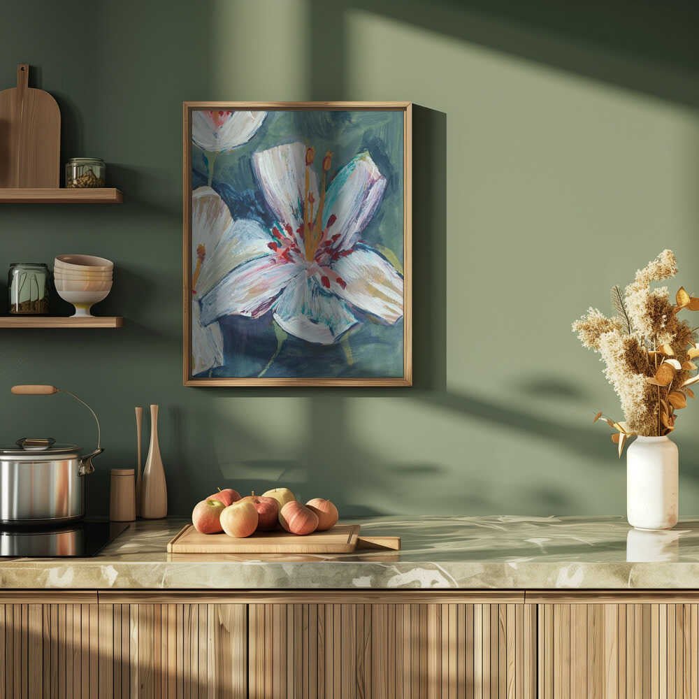 Abstract Hand painted Lily by Alyssa Hamilton Art - Stretched Canvas, Poster or Fine Art Print - I Heart Wall Art - Poster Print, Canvas Print or Framed Art Print