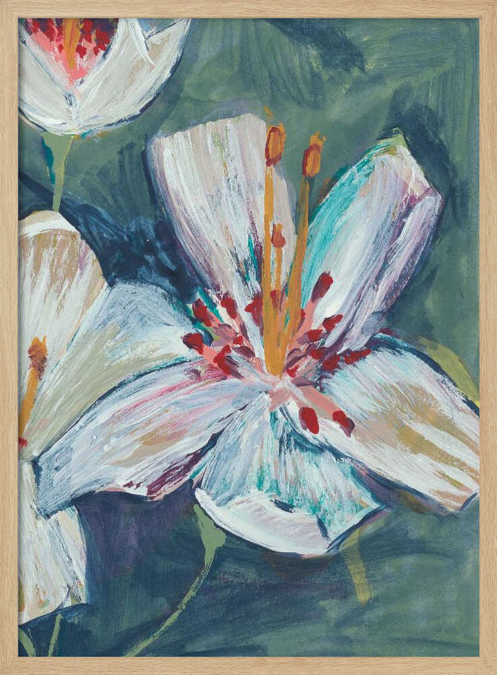Abstract Hand painted Lily by Alyssa Hamilton Art - Stretched Canvas, Poster or Fine Art Print - I Heart Wall Art - Poster Print, Canvas Print or Framed Art Print