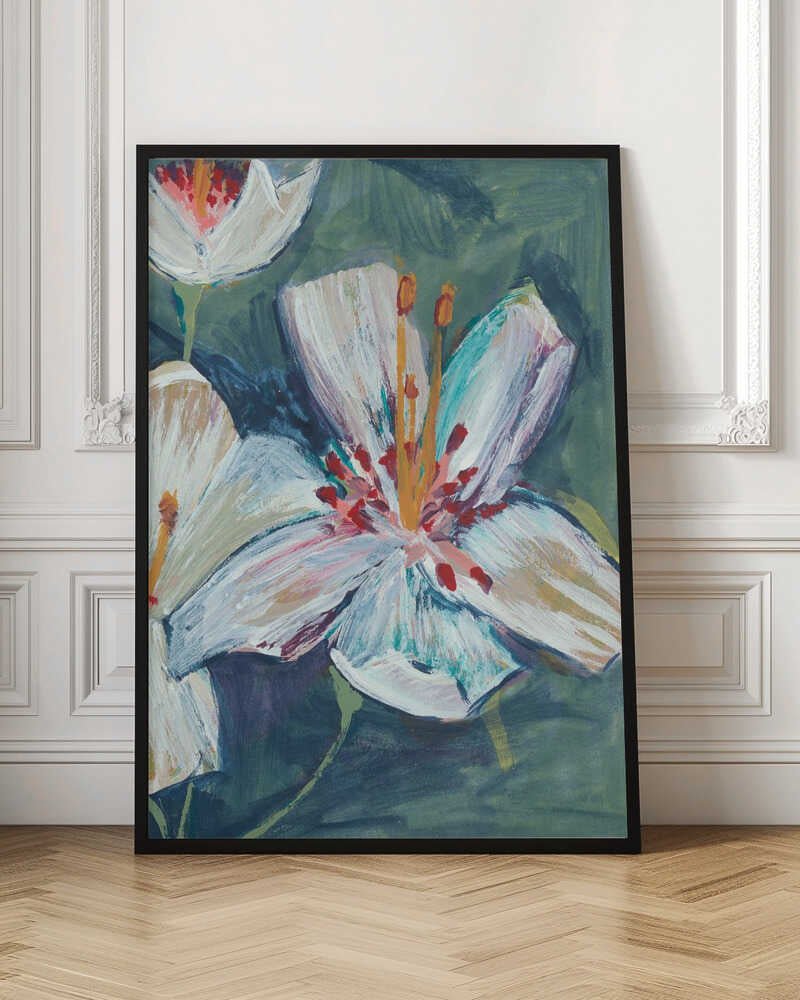 Abstract Hand painted Lily by Alyssa Hamilton Art - Stretched Canvas, Poster or Fine Art Print - I Heart Wall Art - Poster Print, Canvas Print or Framed Art Print