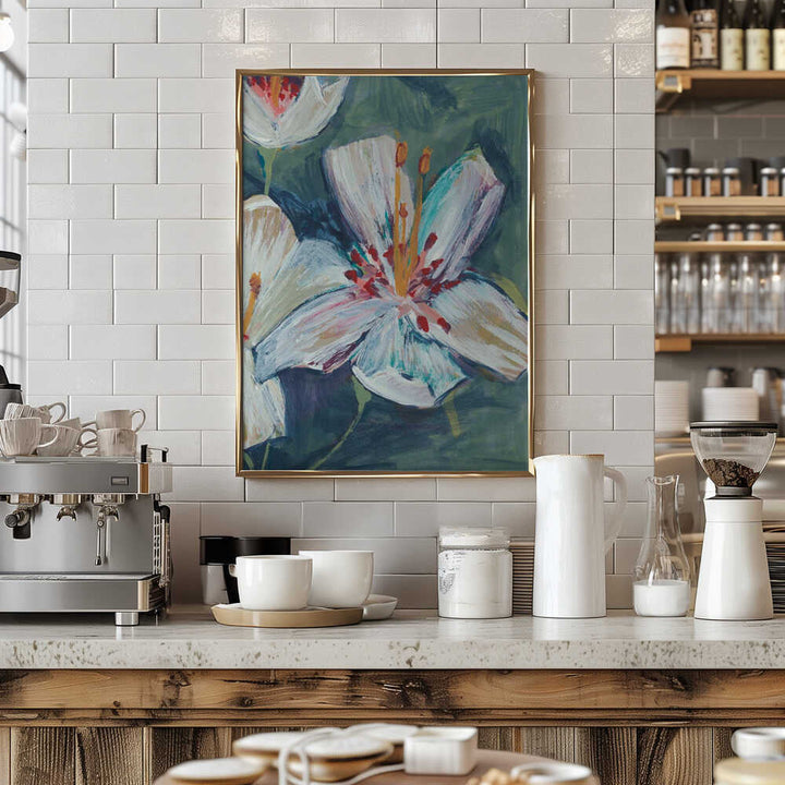 Abstract Hand painted Lily by Alyssa Hamilton Art - Stretched Canvas, Poster or Fine Art Print - I Heart Wall Art - Poster Print, Canvas Print or Framed Art Print