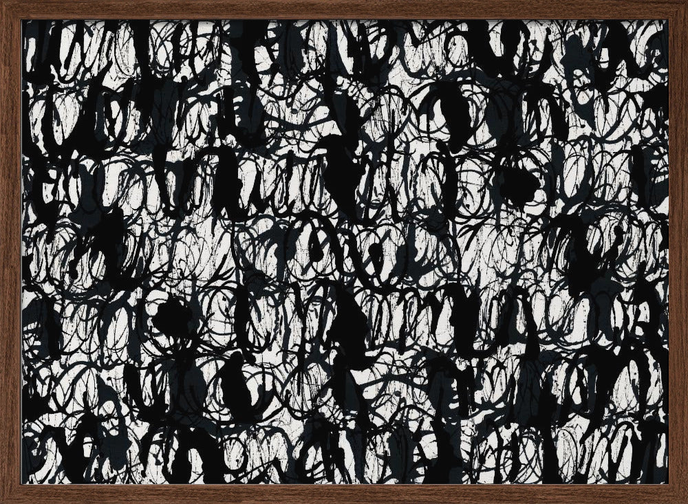 Abstract Ink Swirls Black 2 - Stretched Canvas, Poster or Fine Art Print I Heart Wall Art