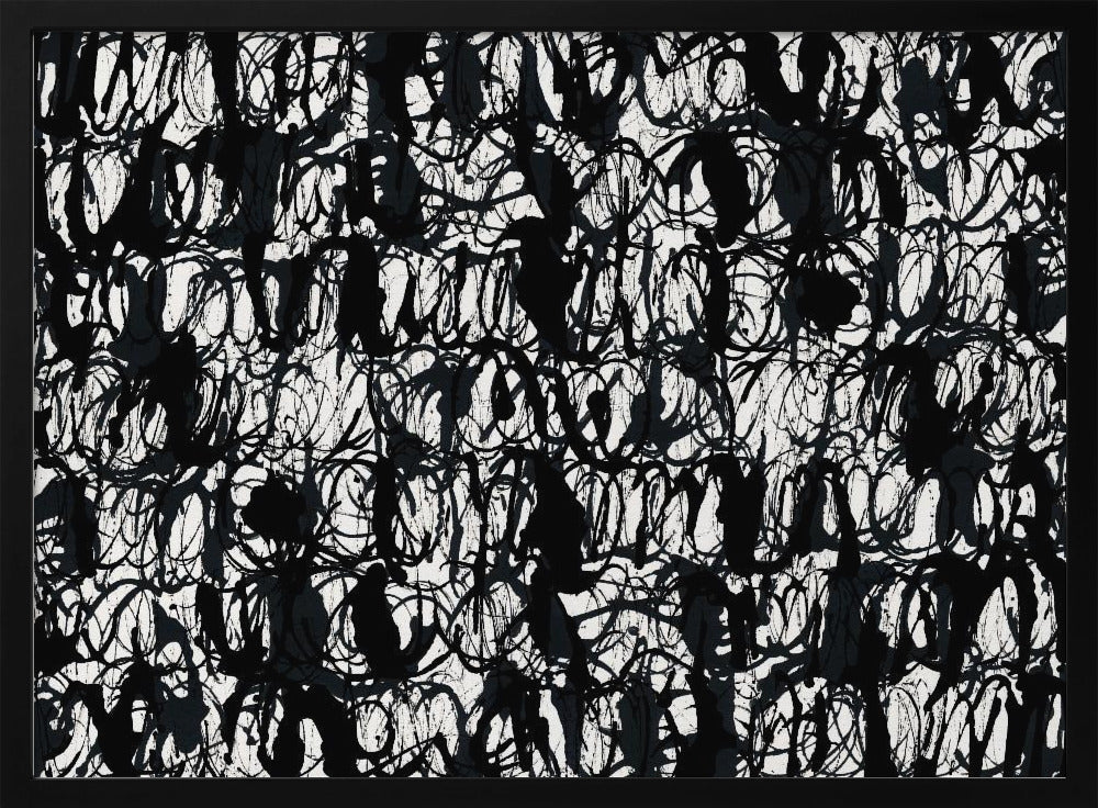 Abstract Ink Swirls Black 2 - Stretched Canvas, Poster or Fine Art Print I Heart Wall Art