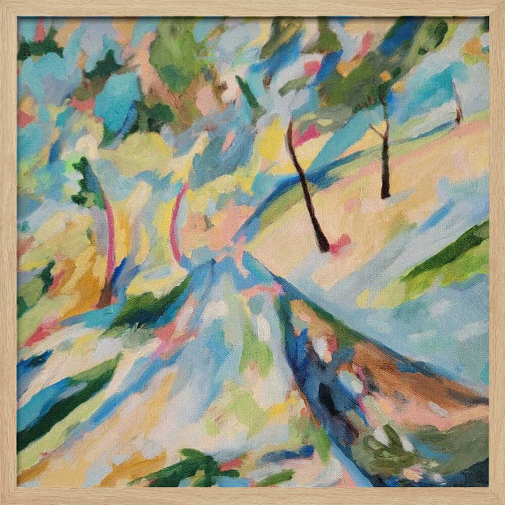 Abstract Landscape Lower Road 2025 - Square Stretched Canvas, Poster or Fine Art Print - I Heart Wall Art - Poster Print, Canvas Print or Framed Art Print