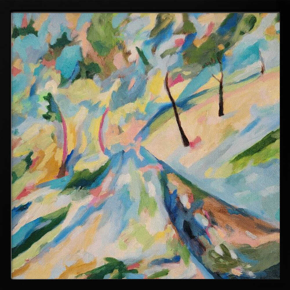 Abstract Landscape Lower Road 2025 - Square Stretched Canvas, Poster or Fine Art Print - I Heart Wall Art - Poster Print, Canvas Print or Framed Art Print