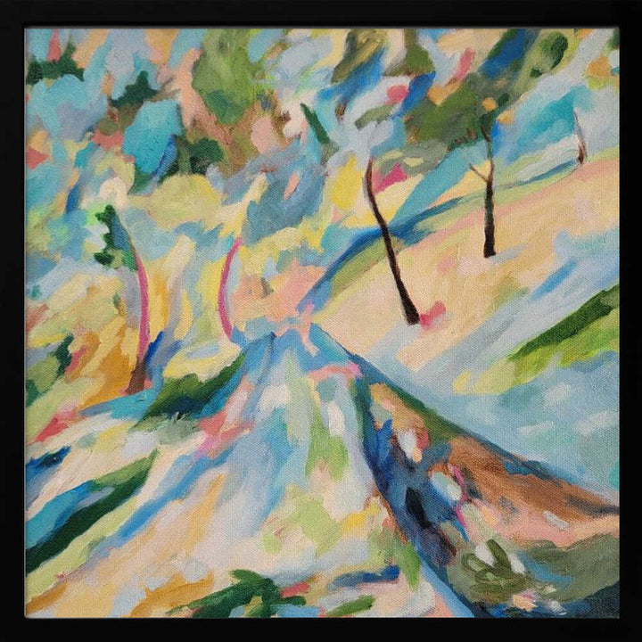 Abstract Landscape Lower Road 2025 - Square Stretched Canvas, Poster or Fine Art Print - I Heart Wall Art - Poster Print, Canvas Print or Framed Art Print