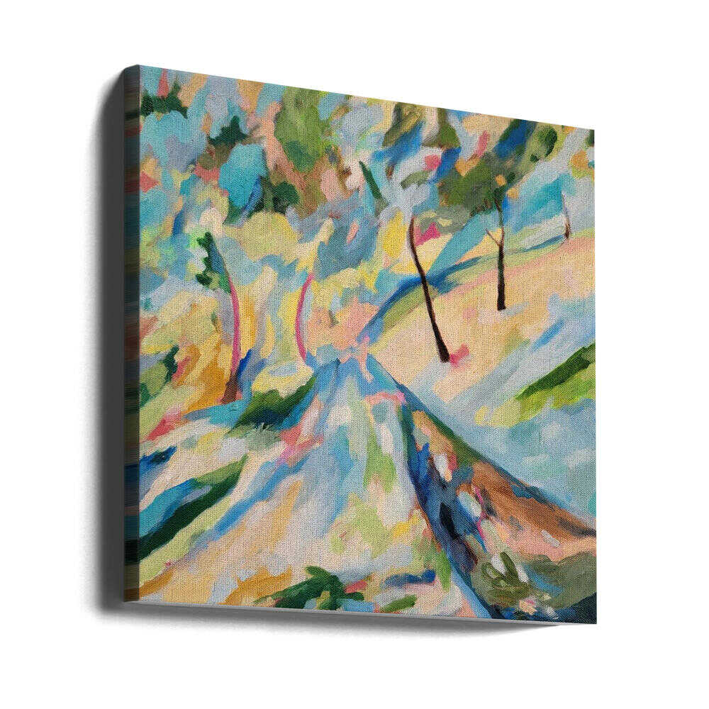 Abstract Landscape Lower Road 2025 - Square Stretched Canvas, Poster or Fine Art Print - I Heart Wall Art - Poster Print, Canvas Print or Framed Art Print