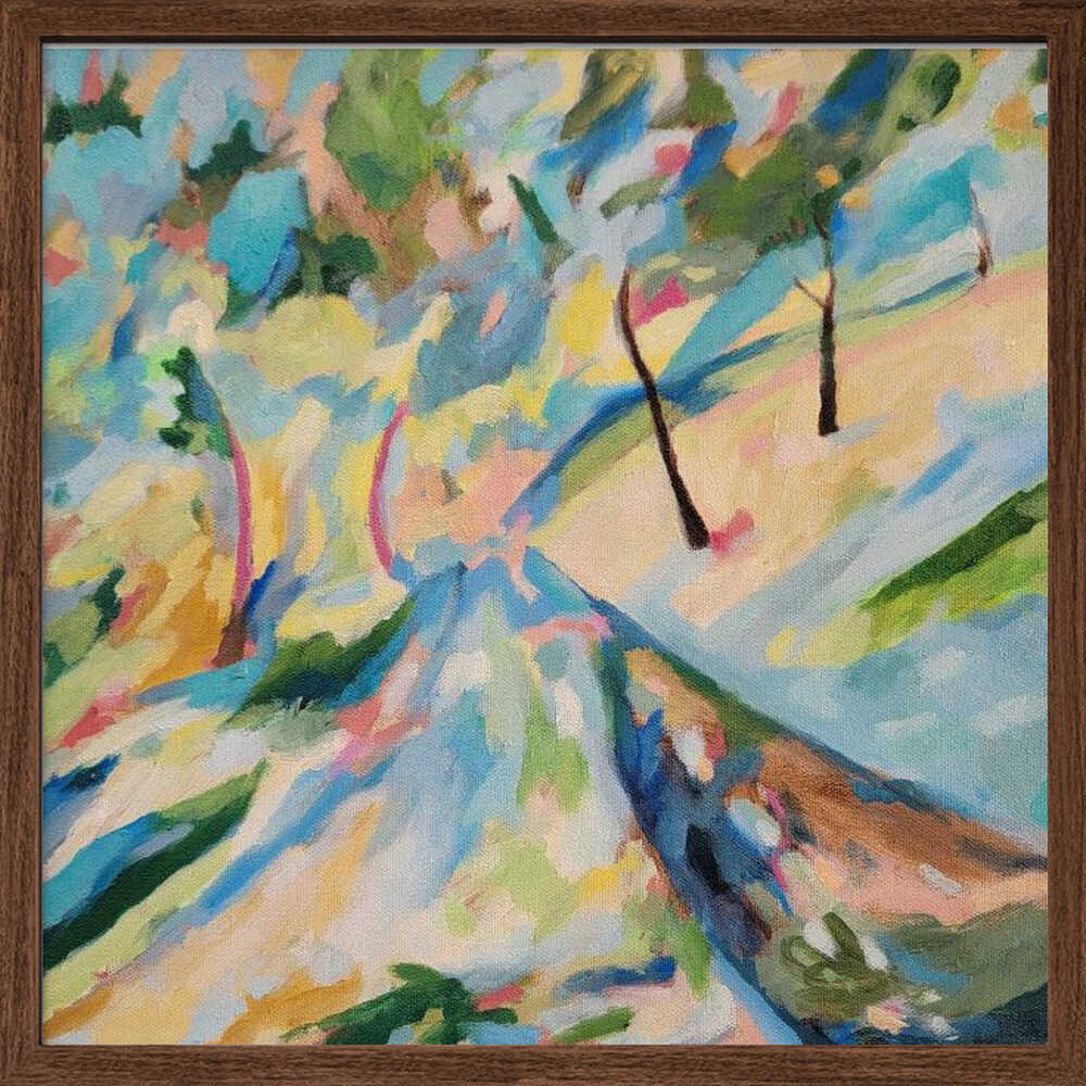 Abstract Landscape Lower Road 2025 - Square Stretched Canvas, Poster or Fine Art Print - I Heart Wall Art - Poster Print, Canvas Print or Framed Art Print