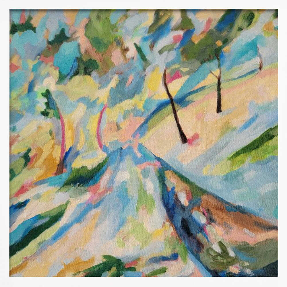 Abstract Landscape Lower Road 2025 - Square Stretched Canvas, Poster or Fine Art Print - I Heart Wall Art - Poster Print, Canvas Print or Framed Art Print