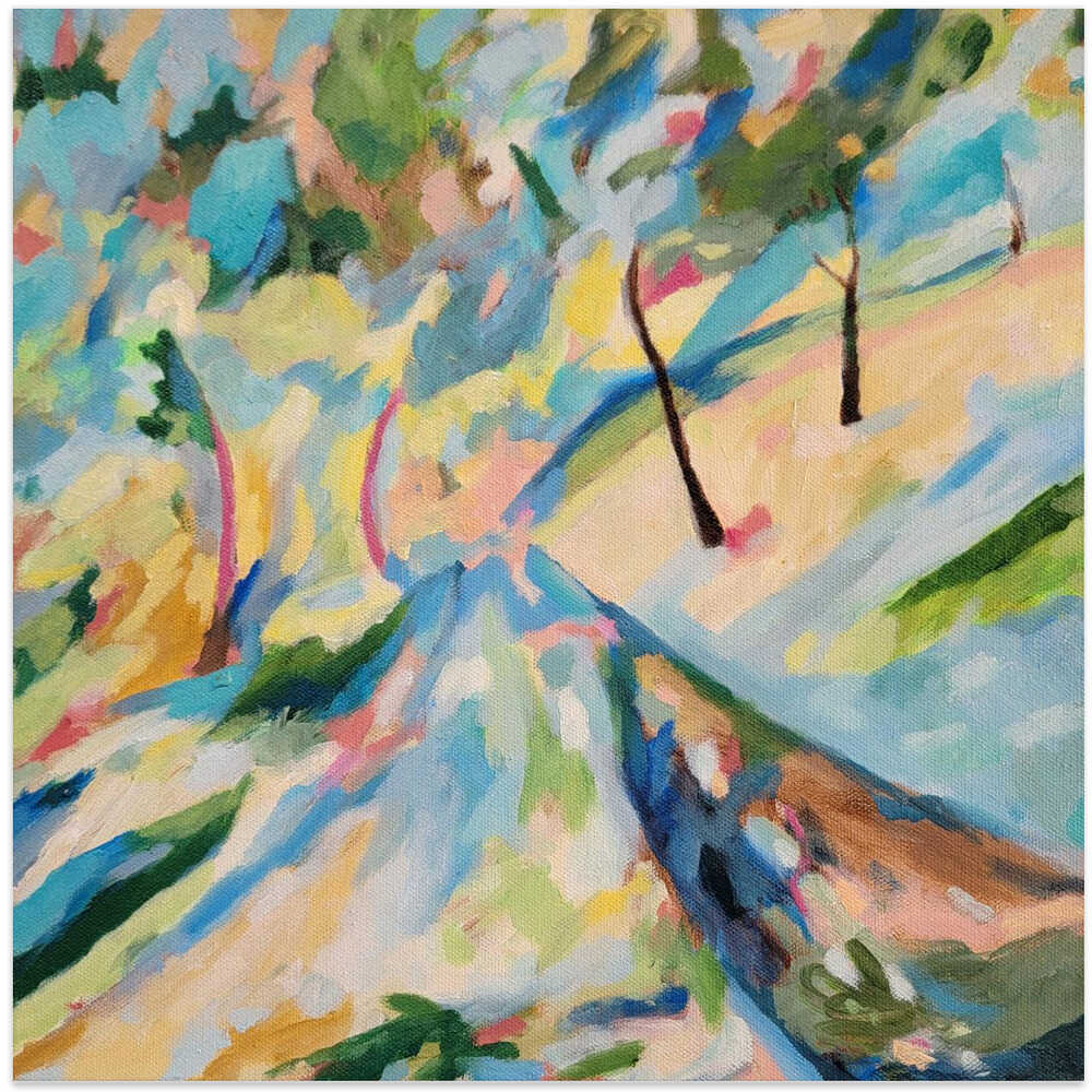 Abstract Landscape Lower Road 2025 - Square Stretched Canvas, Poster or Fine Art Print - I Heart Wall Art - Poster Print, Canvas Print or Framed Art Print