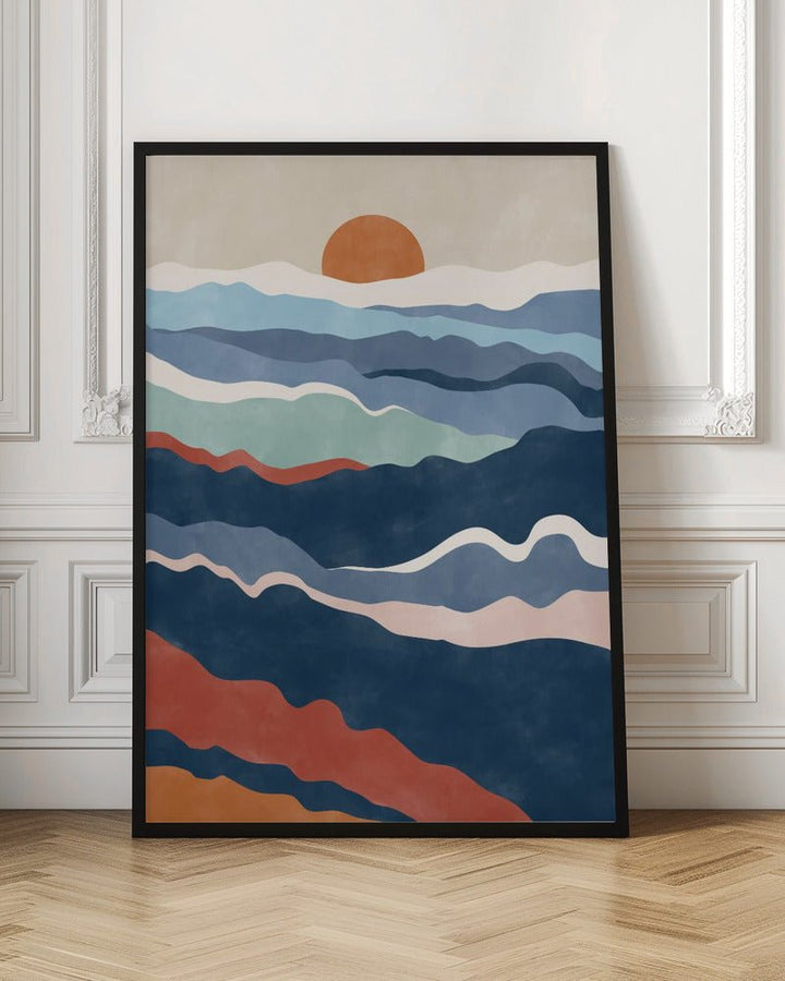 Abstract Landscape With Layered Waves - Stretched Canvas, Poster or Fine Art Print - I Heart Wall Art - Poster Print, Canvas Print or Framed Art Print