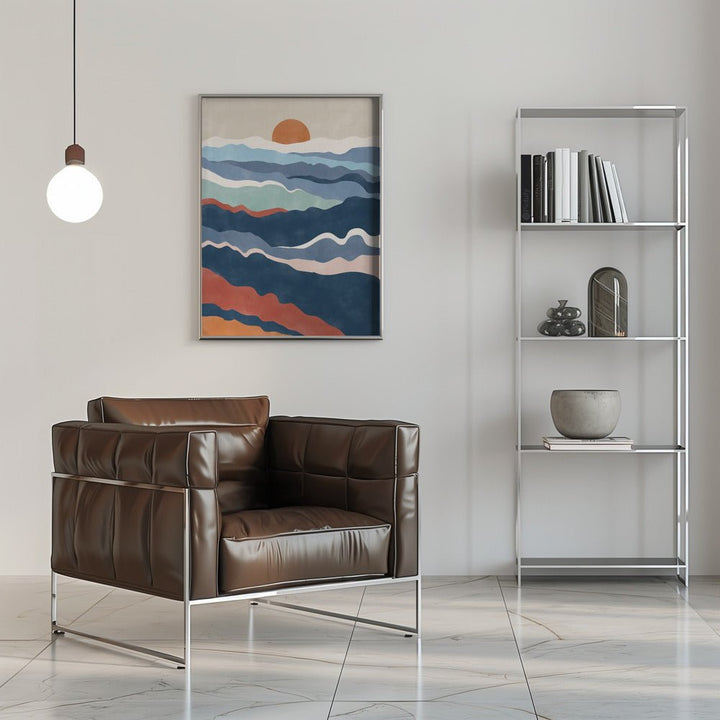 Abstract Landscape With Layered Waves - Stretched Canvas, Poster or Fine Art Print - I Heart Wall Art - Poster Print, Canvas Print or Framed Art Print