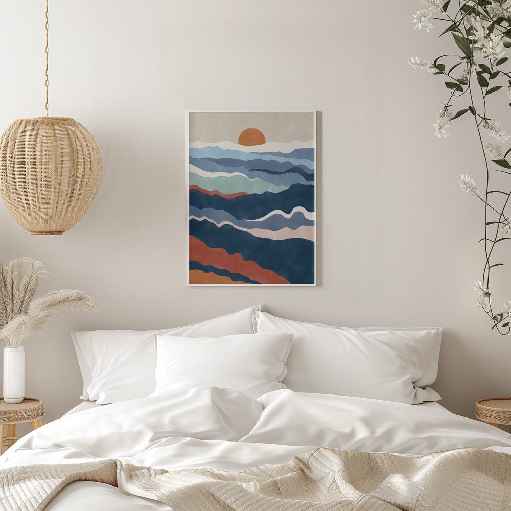 Abstract Landscape With Layered Waves - Stretched Canvas, Poster or Fine Art Print - I Heart Wall Art - Poster Print, Canvas Print or Framed Art Print