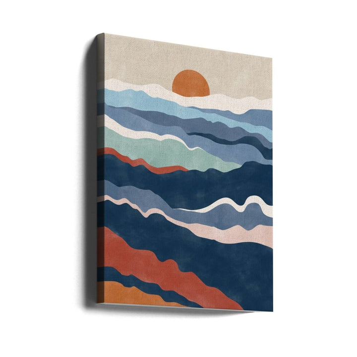 Abstract Landscape With Layered Waves - Stretched Canvas, Poster or Fine Art Print - I Heart Wall Art - Poster Print, Canvas Print or Framed Art Print