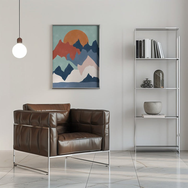 Abstract Mountain Landscape Art - Stretched Canvas, Poster or Fine Art Print - I Heart Wall Art - Poster Print, Canvas Print or Framed Art Print