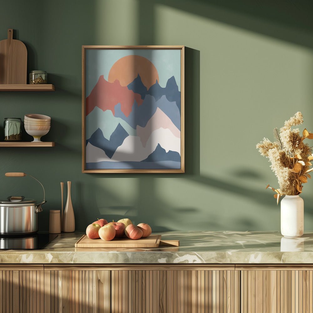 Abstract Mountain Landscape Art - Stretched Canvas, Poster or Fine Art Print - I Heart Wall Art - Poster Print, Canvas Print or Framed Art Print