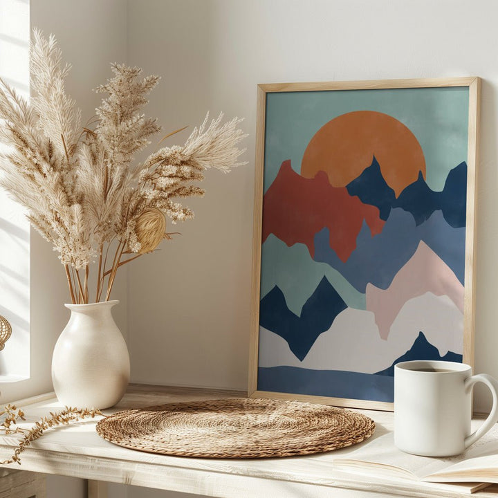 Abstract Mountain Landscape Art - Stretched Canvas, Poster or Fine Art Print - I Heart Wall Art - Poster Print, Canvas Print or Framed Art Print