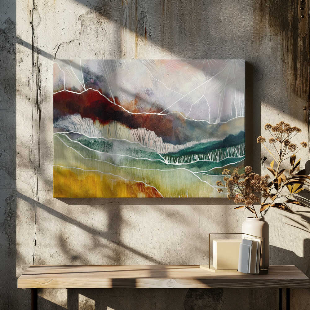 Abstract Mountain Layers - Stretched Canvas, Poster or Fine Art Print - I Heart Wall Art - Poster Print, Canvas Print or Framed Art Print