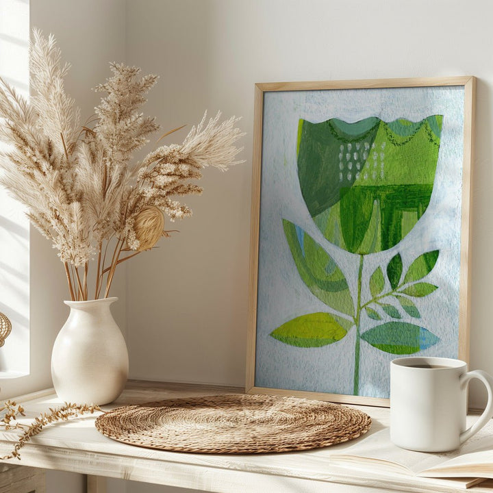 Abstract Tulip Green - Stretched Canvas, Poster or Fine Art Print - I Heart Wall Art - Poster Print, Canvas Print or Framed Art Print