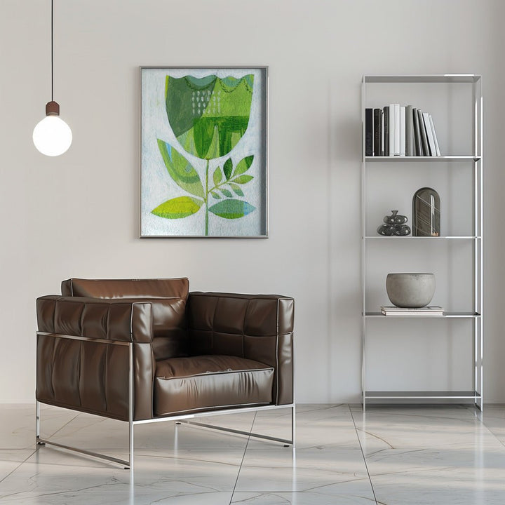 Abstract Tulip Green - Stretched Canvas, Poster or Fine Art Print - I Heart Wall Art - Poster Print, Canvas Print or Framed Art Print
