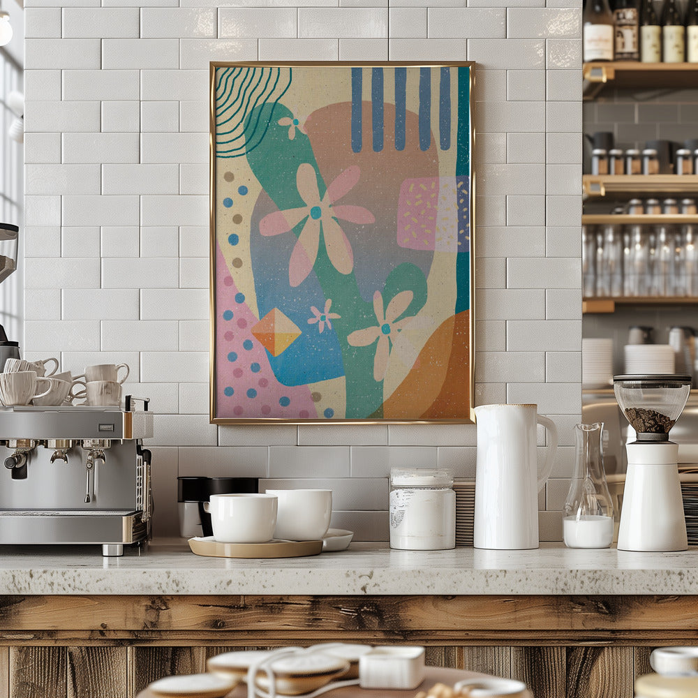 Abstraction of Flowers - Stretched Canvas, Poster or Fine Art Print I Heart Wall Art