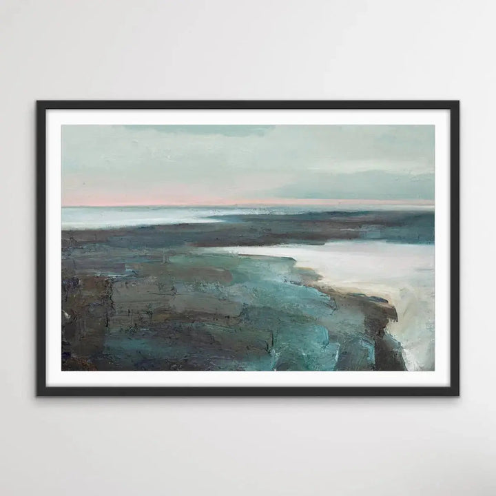 Abyss - Abstract Landscape Pink and Green Print - I Heart Wall Art - Poster Print, Canvas Print or Framed Art Print