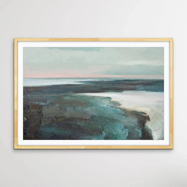 Abyss - Abstract Landscape Pink and Green Print - I Heart Wall Art - Poster Print, Canvas Print or Framed Art Print