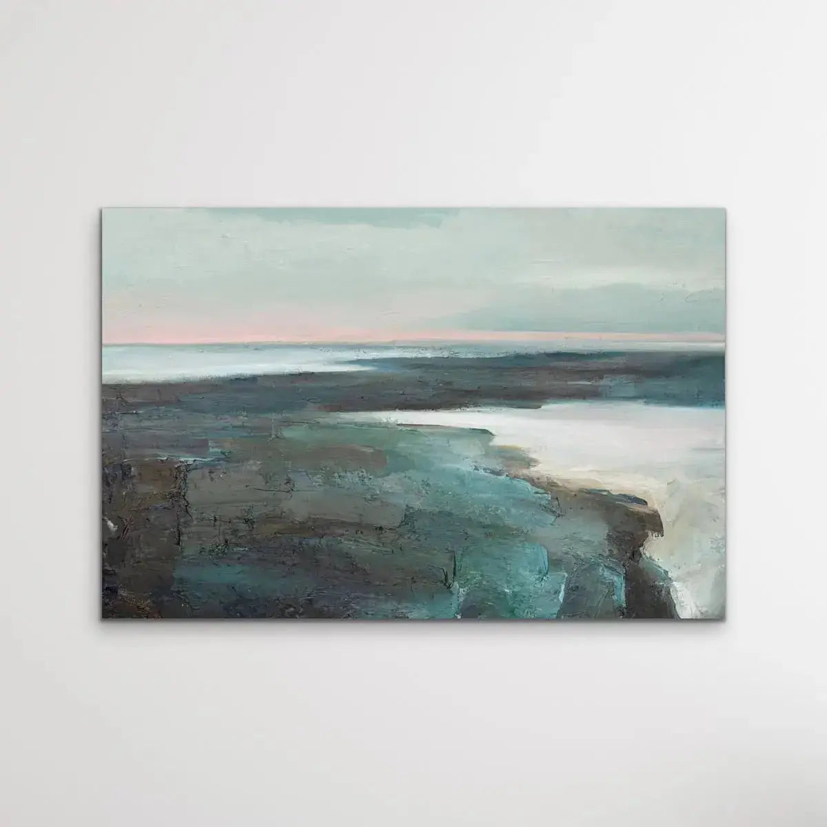 Abyss - Abstract Landscape Pink and Green Print - I Heart Wall Art - Poster Print, Canvas Print or Framed Art Print