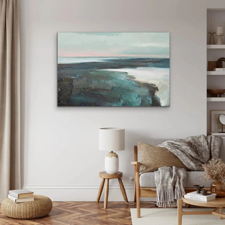 Abyss - Abstract Landscape Pink and Green Print - I Heart Wall Art - Poster Print, Canvas Print or Framed Art Print
