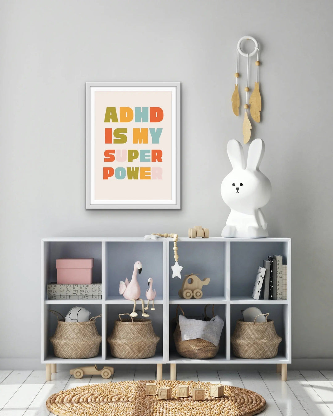 ADHD Is My Superpower - Stretched Canvas Print or Framed Fine Art Print - Artwork - I Heart Wall Art
