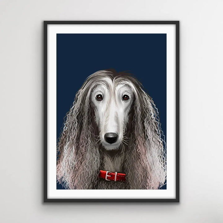 Afghan Hound Dog Art Print - Stretched Canvas Wall Art - I Heart Wall Art - Poster Print, Canvas Print or Framed Art Print