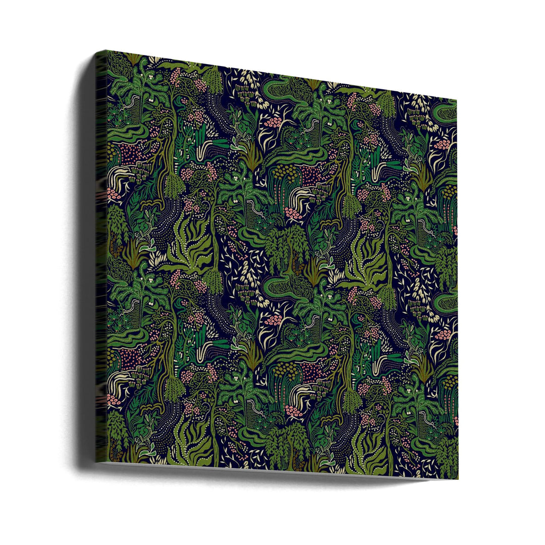 African Jungle - Square Stretched Canvas, Poster or Fine Art Print I Heart Wall Art