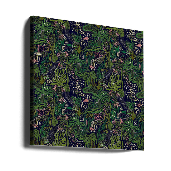 African Jungle - Square Stretched Canvas, Poster or Fine Art Print I Heart Wall Art