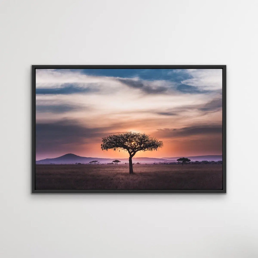 African Lights - Striking African Savannah Landscape Photographic Canvas Print - I Heart Wall Art - Poster Print, Canvas Print or Framed Art Print